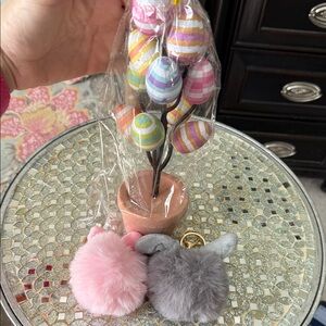Cute Set of 3 Items - Pink and Gray Bunny